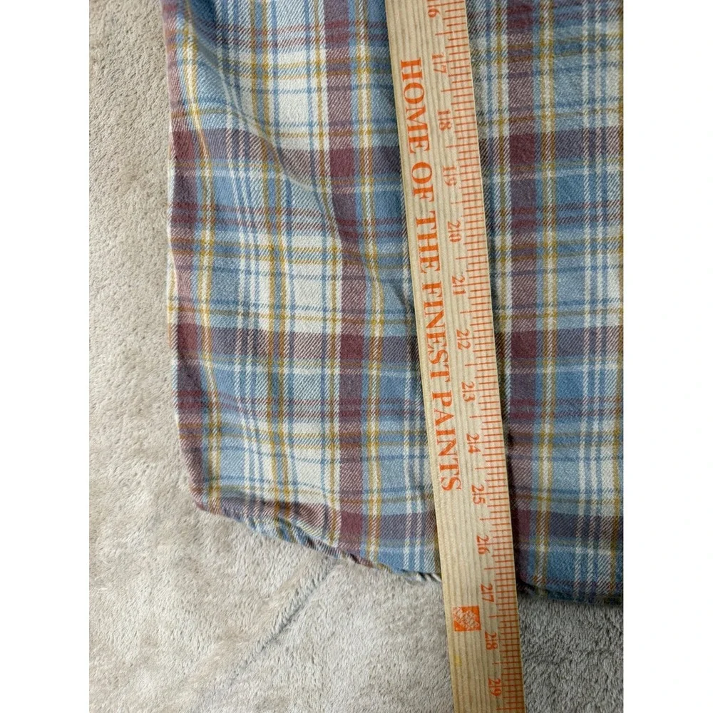 Katin Flannel Shirt Men's Size‎ LG Blue/Orange/Cream Long Sleeve 100% cotton EUC
